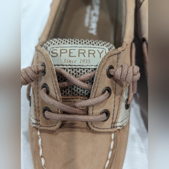 Sperry Girls Size 2M Shoresider 3 Eye Boat Shoe YG57681A Linen/Oat - Picture 7 of 7